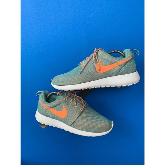 Nike Roshe Run Diffused Jade Blue Orange Running Shoes 511882-303 Women Size 10 - Picture 2 of 7